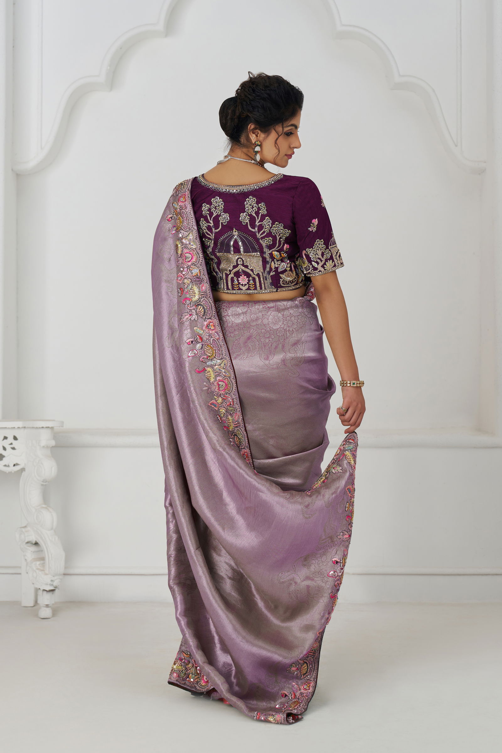 Kf  111 Mauve Color Saree Pure Dola Viscouse Silk Saree Wholesale Suppliers In Mumbai